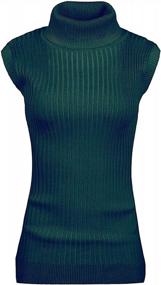 img 4 attached to Women'S V28 Sleeveless Turtleneck Knit Sweater Top - High Neck Stretchable Fit