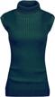 women's v28 sleeveless turtleneck knit sweater top - high neck stretchable fit logo