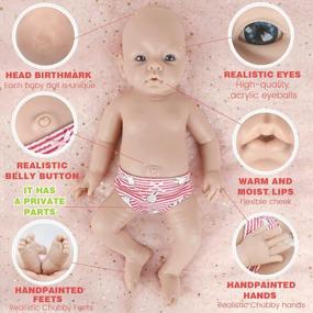 img 1 attached to IVITA 19In Полностью силиконовая кукла реборн для девочек-Реалистичная кукла для новорожденных, не виниловый материал
