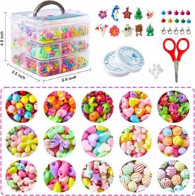 img 3 attached to Inscraft'S 1100-Piece Jewelry Making Bead Kit For Kids Crafts: Includes Scissor, String, Instruction, And Accessories For Bracelet Making - Perfect Toys For Girls