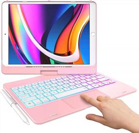 img 4 attached to Typecase Touch Pink IPad Keyboard Case With Trackpad (10.2", 2021) - Compatible With IPad 9Th, 8Th, 7Th Gen, Air 3, Pro 10.5 - Slim, Light, 360° Rotating - 10 Color Backlights