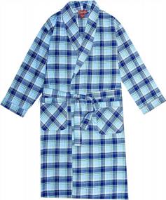 img 1 attached to EVERDREAM Mens Flannel Robe, Shawl Collar Lightweight 100% Cotton Bathrobe