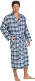 img 2 attached to EVERDREAM Mens Flannel Robe, Shawl Collar Lightweight 100% Cotton Bathrobe
