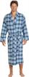 everdream mens flannel robe, shawl collar lightweight 100% cotton bathrobe logo