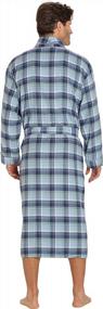 img 3 attached to EVERDREAM Mens Flannel Robe, Shawl Collar Lightweight 100% Cotton Bathrobe