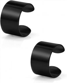 img 2 attached to Stylish And Comfortable Ruifan Stainless Steel Ear Cuff Clip-On Set For Men And Women