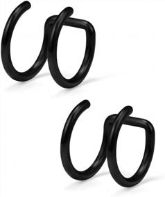img 1 attached to Stylish And Comfortable Ruifan Stainless Steel Ear Cuff Clip-On Set For Men And Women