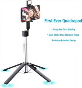 img 3 attached to Light Up Your Selfies With Fugetek 40'' Quadrapod Lighted Selfie Stick Stand!