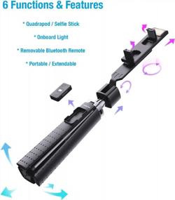 img 1 attached to Light Up Your Selfies With Fugetek 40'' Quadrapod Lighted Selfie Stick Stand!