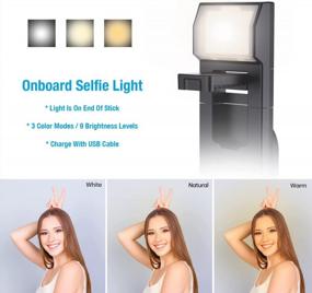 img 2 attached to Light Up Your Selfies With Fugetek 40'' Quadrapod Lighted Selfie Stick Stand!