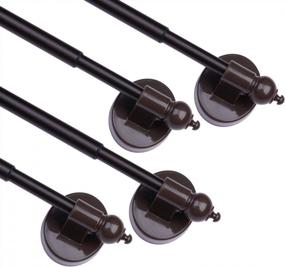 img 4 attached to Magnetic Multi-Use Curtain Rods & Towel Bar For Metal Doors & Windows - Adjustable, 4 Pack In Brown