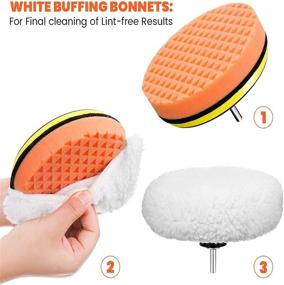 img 1 attached to 🛠️ MATCEE Polishing Pads Buffing Pads Kit 8Pcs 6 Inch(150mm) with Wool Bonnet Pads M14 Drill Adapter Kit for Household Electric Drill and Car Polisher Drill Matching Backing Pad Waxing Set