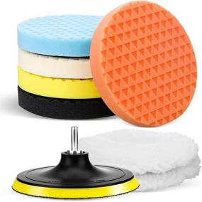 img 4 attached to 🛠️ MATCEE Polishing Pads Buffing Pads Kit 8Pcs 6 Inch(150mm) with Wool Bonnet Pads M14 Drill Adapter Kit for Household Electric Drill and Car Polisher Drill Matching Backing Pad Waxing Set