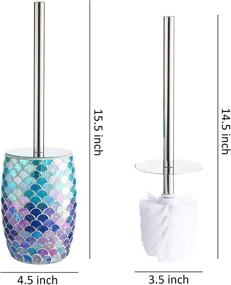 img 3 attached to 🧜 Stylish Blue Toilet Brush Set: Mermaid-Inspired Bathroom Accessories for a Clean and Tidy Space