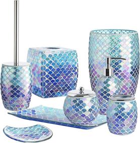 img 2 attached to 🧜 Stylish Blue Toilet Brush Set: Mermaid-Inspired Bathroom Accessories for a Clean and Tidy Space