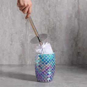 img 1 attached to 🧜 Stylish Blue Toilet Brush Set: Mermaid-Inspired Bathroom Accessories for a Clean and Tidy Space