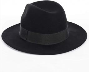 img 1 attached to Classic Style and Superior Quality: FORBUSITE Wool Felt Wide Brim Fedora Hats for Women Men