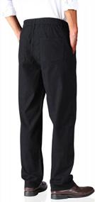 img 2 attached to Men'S Linen Blend Relaxed Fit Straight Leg Pants With Elastic Waistband