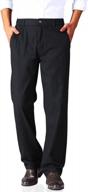 men's linen blend relaxed fit straight leg pants with elastic waistband logo
