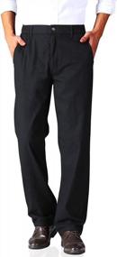 img 4 attached to Men'S Linen Blend Relaxed Fit Straight Leg Pants With Elastic Waistband