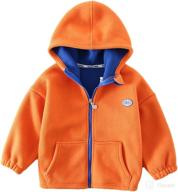 🧥 fleece hoodie jacket for feidoog kids, boys, and girls - long sleeve coat with zipper up closure, thick warm outerwear logo