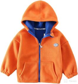 img 4 attached to 🧥 Fleece Hoodie Jacket for Feidoog Kids, Boys, and Girls - Long Sleeve Coat with Zipper Up Closure, Thick Warm Outerwear