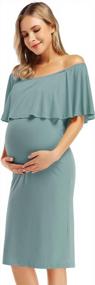 img 2 attached to Coolmee Women'S Off Shoulder Maternity Maxi Dress Casual Wear