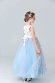 img 2 attached to Big Girls Lace Bridesmaid Dress Flower Kid Wedding Ball Gown Toddler Princess Pageant Evening Dresses