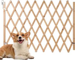 img 4 attached to 🐾 Expandable Accordion Dog Gate: Secure Safety Protection for Small-Medium Pets - 8" to 42" W, 28.7" H