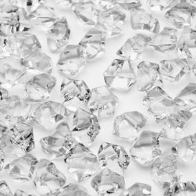 img 4 attached to 💎 PMLAND Clear Acrylic Ice Rocks Crystals Gems - 1 Inch Length 3 lbs Bulk Bag for Vase Filler Table Scatter Wedding Party Arts Crafts Decoration Display Idea