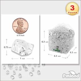 img 3 attached to 💎 PMLAND Clear Acrylic Ice Rocks Crystals Gems - 1 Inch Length 3 lbs Bulk Bag for Vase Filler Table Scatter Wedding Party Arts Crafts Decoration Display Idea
