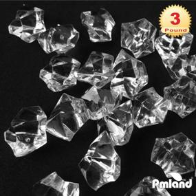 img 1 attached to 💎 PMLAND Clear Acrylic Ice Rocks Crystals Gems - 1 Inch Length 3 lbs Bulk Bag for Vase Filler Table Scatter Wedding Party Arts Crafts Decoration Display Idea