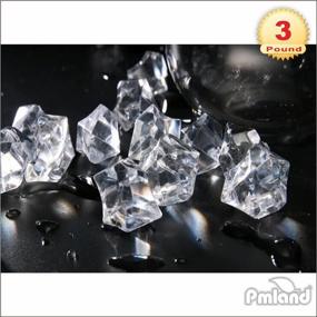 img 2 attached to 💎 PMLAND Clear Acrylic Ice Rocks Crystals Gems - 1 Inch Length 3 lbs Bulk Bag for Vase Filler Table Scatter Wedding Party Arts Crafts Decoration Display Idea