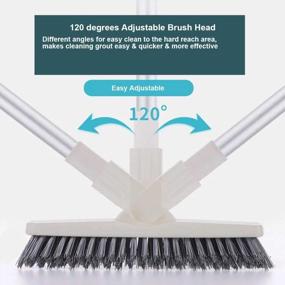 img 1 attached to Long-Handled V-Shaped Grout Brush With Hard Bristles For Effective Window Track And Crevice Cleaning - Perfect Corner Scrubbing Brush Scrubber