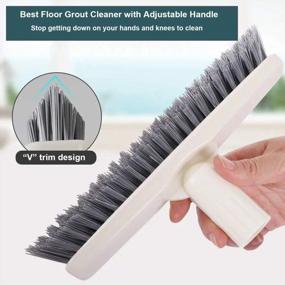 img 3 attached to Long-Handled V-Shaped Grout Brush With Hard Bristles For Effective Window Track And Crevice Cleaning - Perfect Corner Scrubbing Brush Scrubber