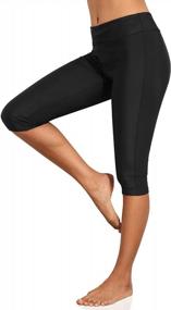 img 2 attached to Stay Chic And Protected: Septangle Women'S Mid-Waist Swim Bottoms With UPF 50+