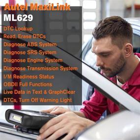 img 3 attached to Autel MaxiLink ML629 OBD2 Scanner, 2022 Upgraded Version of AL619, ML619, Auto Code Reader Check Engine ABS SRS Transmission Diagnostic Scan Tool with Auto VIN, Readiness Test, DTC Lookup