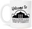 get your hands on the numskull official resident evil 'welcome to raccoon city' mug for the 25th anniversary - 11oz premium quality! logo