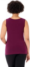 img 1 attached to Plus Size Tank Top: Rekucci Curvy Woman Travel In Style Knit Scoop Neck