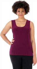 img 3 attached to Plus Size Tank Top: Rekucci Curvy Woman Travel In Style Knit Scoop Neck