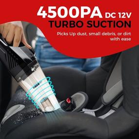 img 3 attached to High Power Portable Car Vacuum Cleaner - AutoLogics Turbo Suction 4500PA, LED Light, & 14x4 RVC800 0