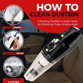 img 1 attached to High Power Portable Car Vacuum Cleaner - AutoLogics Turbo Suction 4500PA, LED Light, & 14x4 RVC800 0