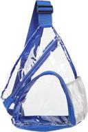 🎒 clear pvc sling bag stadium approved: stylish backpack with adjustable strap by hulisen logo