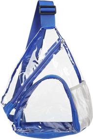 img 4 attached to 🎒 Clear PVC Sling Bag Stadium Approved: Stylish Backpack with Adjustable Strap by HULISEN