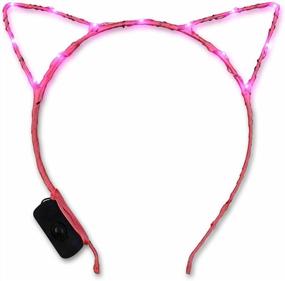 img 1 attached to Подчеркните свой стиль розовой повязкой на голову Kitty Cat Ears со светодиодной подсветкой Starlight