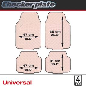 img 2 attached to 🚗 Race Sport Metallic Design Car Mats - 4 Piece Set: Front and Rear PVC Rubber Floor Mats for Cars, SUV, Van, Truck - Red, Heavy-Duty, All-Weather Protection