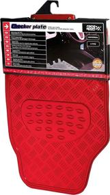 img 3 attached to 🚗 Race Sport Metallic Design Car Mats - 4 Piece Set: Front and Rear PVC Rubber Floor Mats for Cars, SUV, Van, Truck - Red, Heavy-Duty, All-Weather Protection