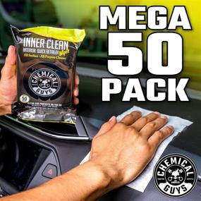 img 3 attached to Chemical Guys InnerClean Interior Quick Detailer & Protectant Wipes - Mega 50 🧼 Pack for Cars, Trucks, SUVs, Jeeps, Motorcycles, RVs & More, Safe and Effective (50 Ct)