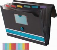 blue sooez expanding file folder with sticky labels - 7 pockets organize letter/a4 documents, papers and files - accordion file holder and paper organizer for improved storage and accessibility logo