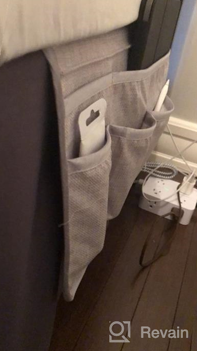 img 1 attached to Keep Your Essentials Within Reach With Joywell Bedside Organizer - 6 Pockets For Remote Control, Tablet, Phone, Glasses And More! review by John Lewis